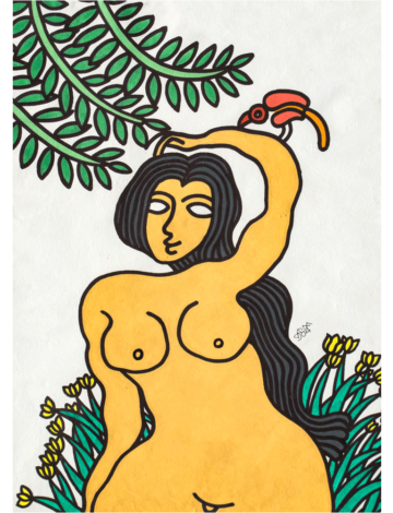 Woman and Bird