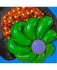 G.-Ravinder-Reddy,-RARE-0007,-Relief--III,-37-x-37-x-7-Inches,-Painted-and-gilded-on-Polyester-resin-fiberglass,-2024