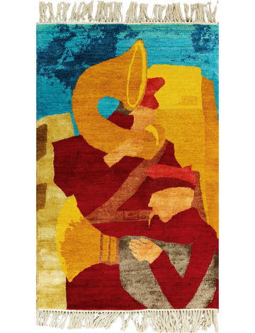 Hand-knotted silk and wool Tapestry  BY KRISHEN KHANNA