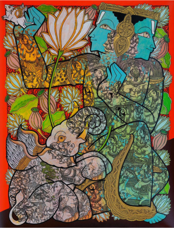Vishnu with Gajendra Moksha
