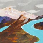 Seema Kohli, SK-0temp9, Rewritten Skies, 48 x 120 inches, Acrylic colours on canvas with silver leaf, 2026